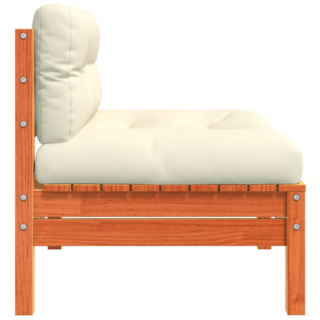Tuinbank zonder armleuning met kussens 2 st grenenhout wasbruin is nu te koop bij PeponiXL, paradijselijk wonen!