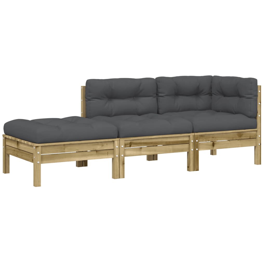 Tuinbank 3-zits met kussens en voetenbank is nu te koop bij PeponiXL, paradijselijk wonen!
