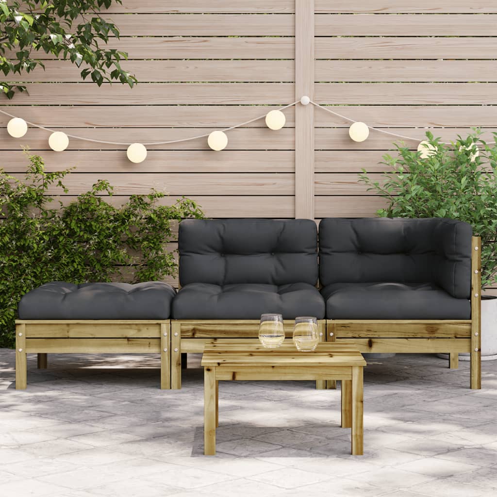 Tuinbank 3-zits met kussens en voetenbank is nu te koop bij PeponiXL, paradijselijk wonen!
