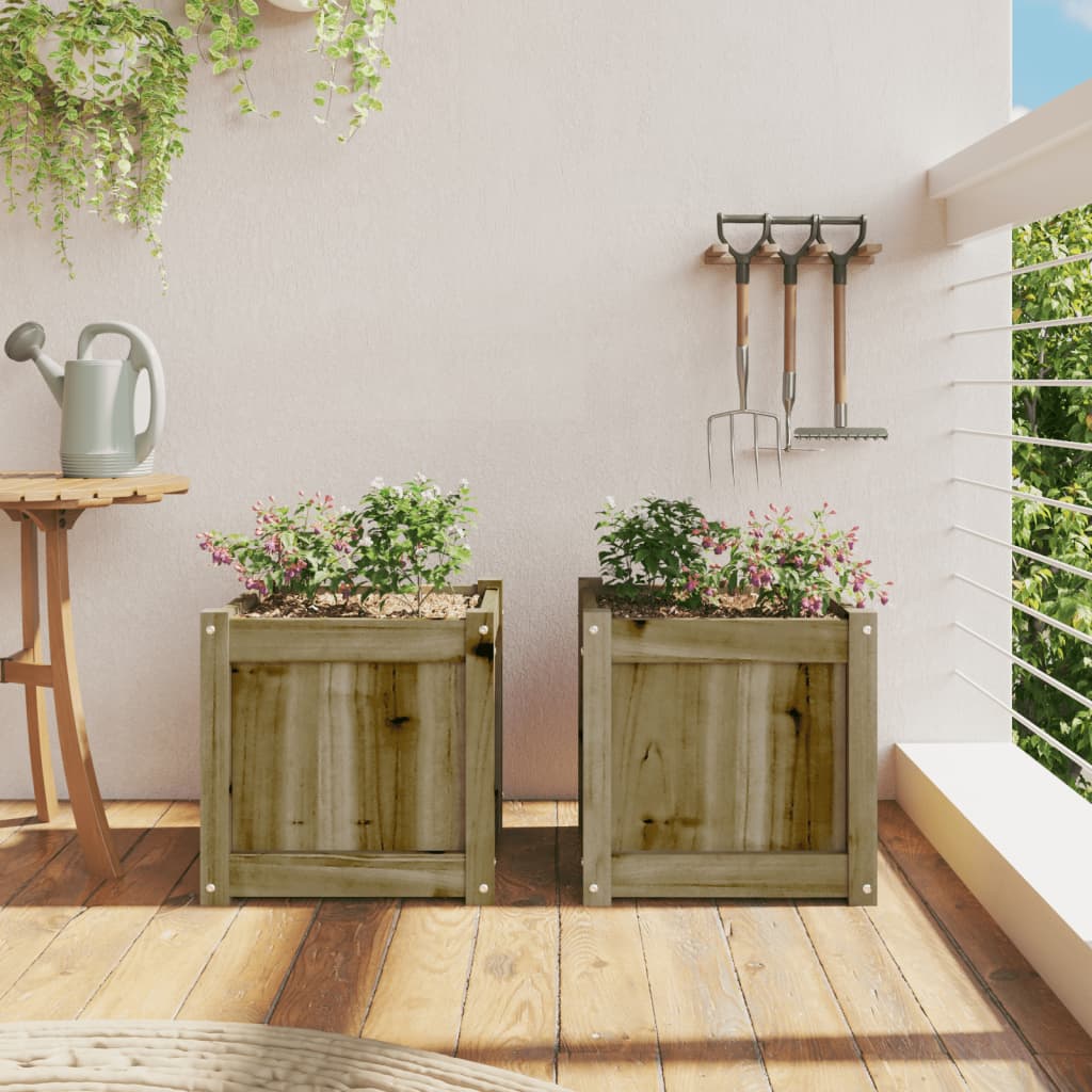 Plantenbakken 2 st cm geïmpregneerd hout is nu te koop bij PeponiXL, paradijselijk wonen!