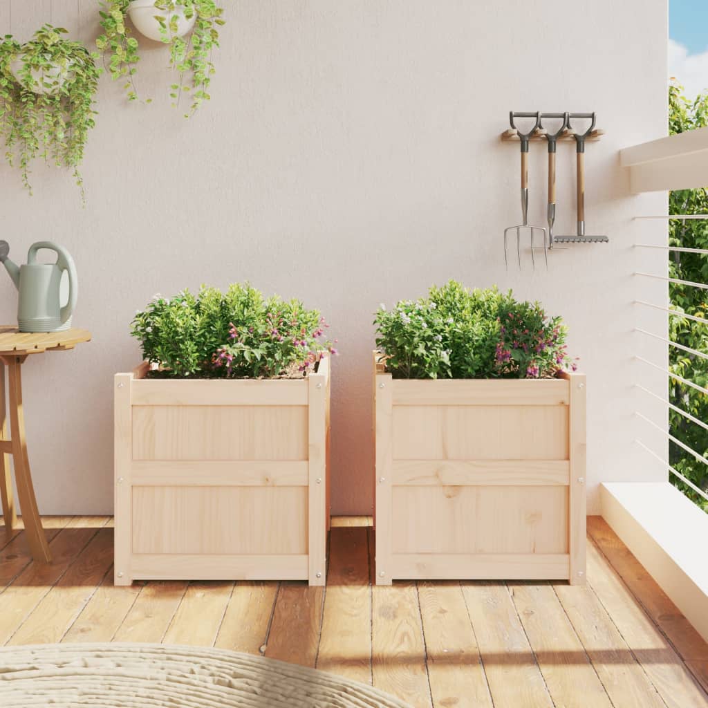 Plantenbakken 2 st cm massief grenenhout is nu te koop bij PeponiXL, paradijselijk wonen!