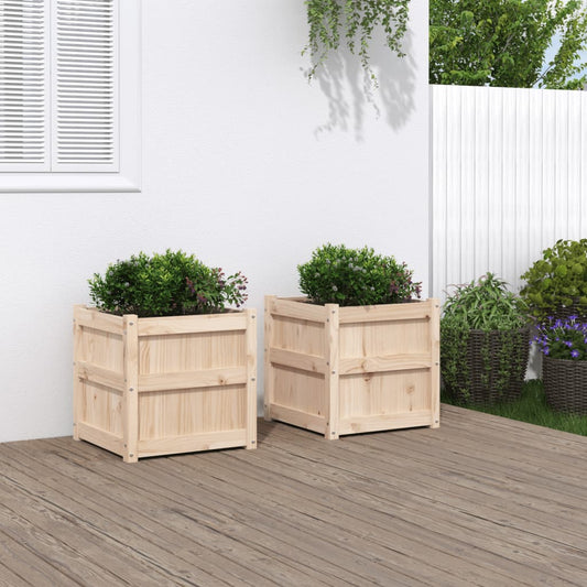 Plantenbakken 2 st cm massief grenenhout is nu te koop bij PeponiXL, paradijselijk wonen!