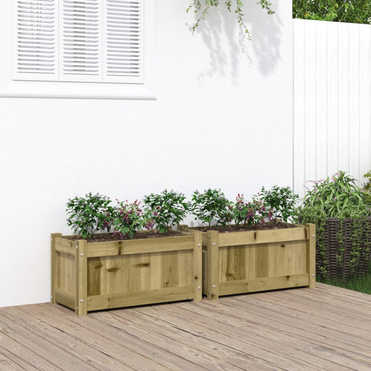Plantenbakken 2 st cm geïmpregneerd hout is nu te koop bij PeponiXL, paradijselijk wonen!