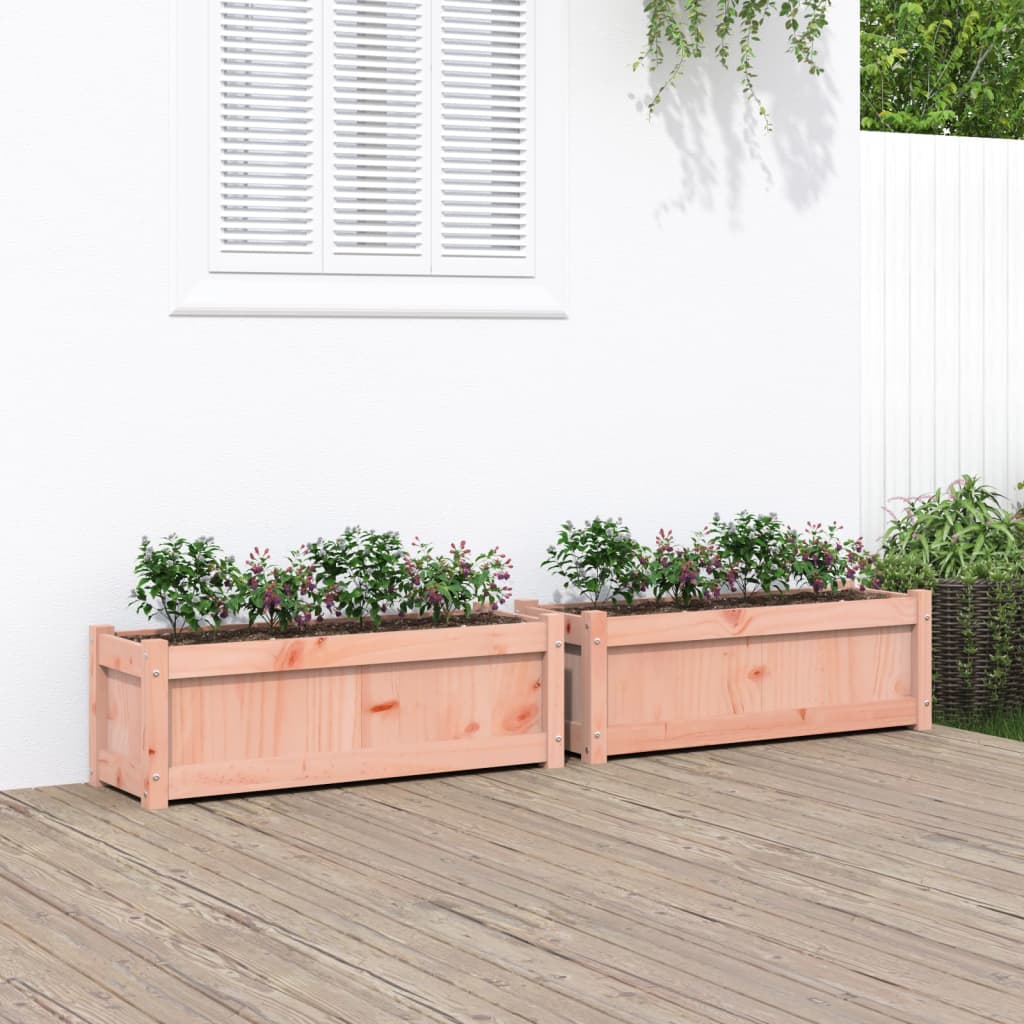 Plantenbakken 2 st massief douglashout is nu te koop bij PeponiXL, paradijselijk wonen!