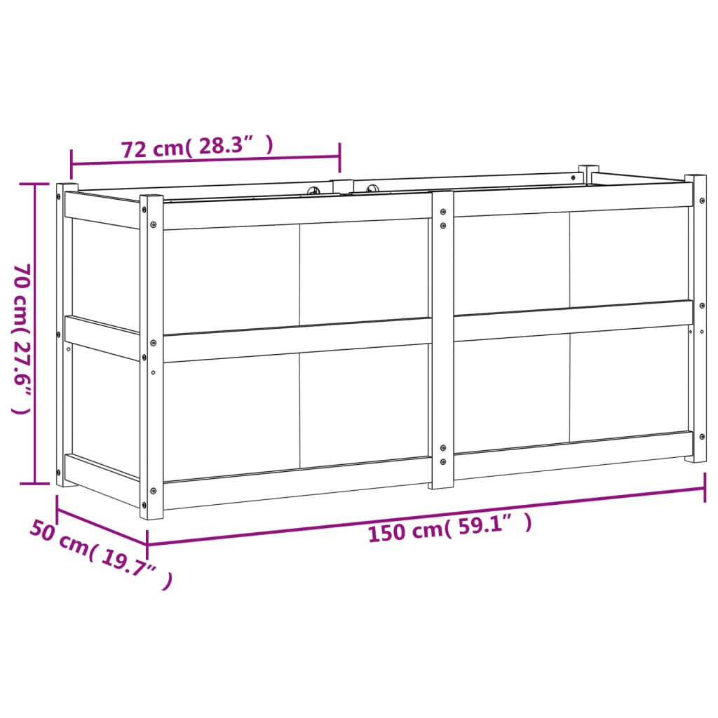 Plantenbak 150x50x70 cm massief douglashout is nu te koop bij PeponiXL, paradijselijk wonen!
