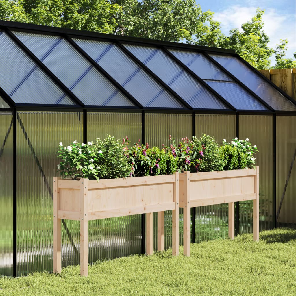 Plantenbakken met poten 2 st massief grenenhout is nu te koop bij PeponiXL, paradijselijk wonen!