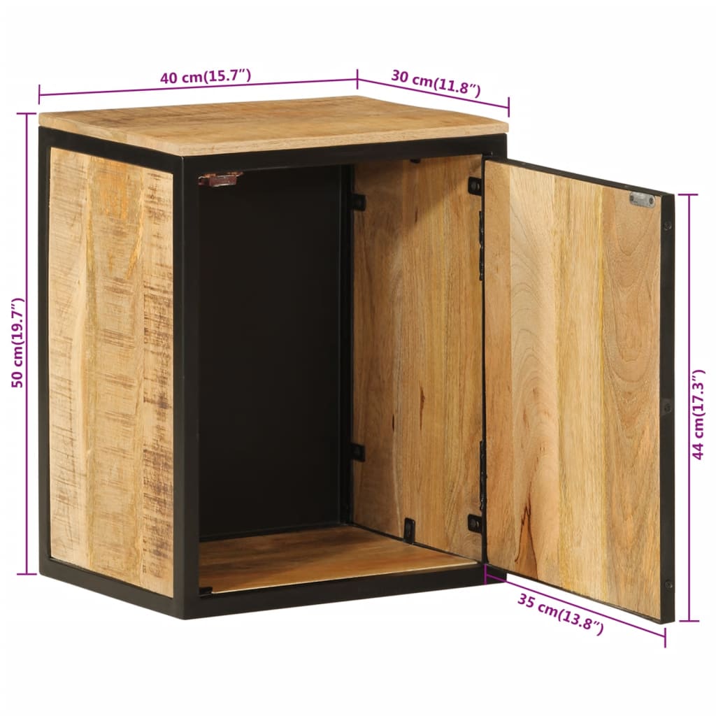 Badkamerkast 40x30x50 cm massief mangohout en ijzer is nu te koop bij PeponiXL, paradijselijk wonen!