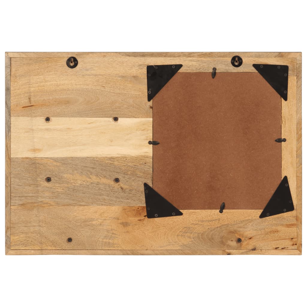 Spiegel met schappen 80x8x55 cm glas en massief mangohout is nu te koop bij PeponiXL, paradijselijk wonen!