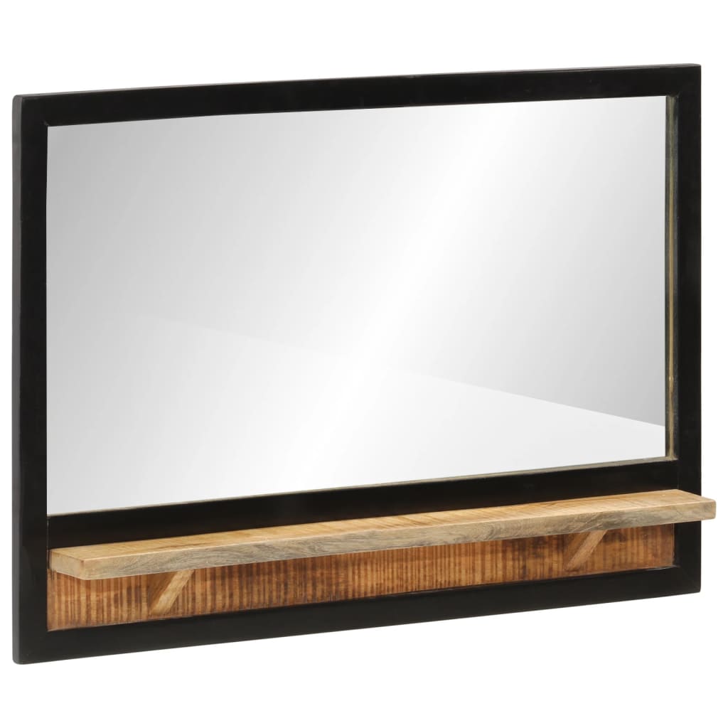Spiegel met schap 80x8x55 cm glas en massief mangohout is nu te koop bij PeponiXL, paradijselijk wonen!