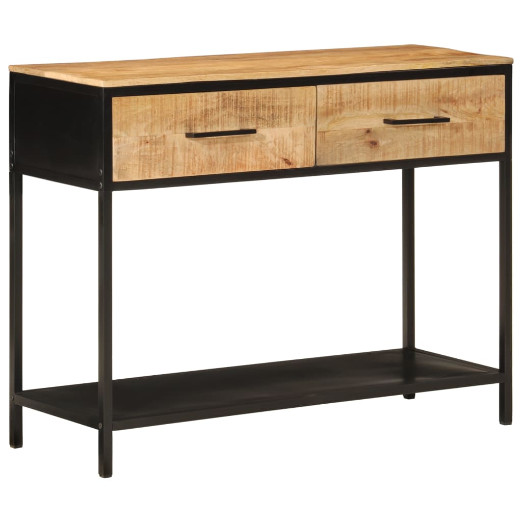 Wandtafel 100x35x76 cm massief mangohout en ijzer is nu te koop bij PeponiXL, paradijselijk wonen!