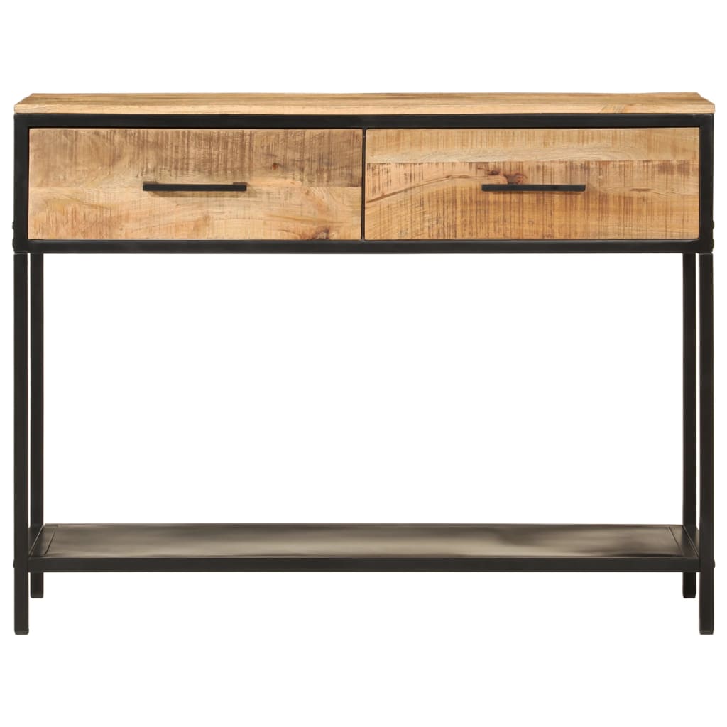 Wandtafel 100x35x76 cm massief mangohout en ijzer is nu te koop bij PeponiXL, paradijselijk wonen!