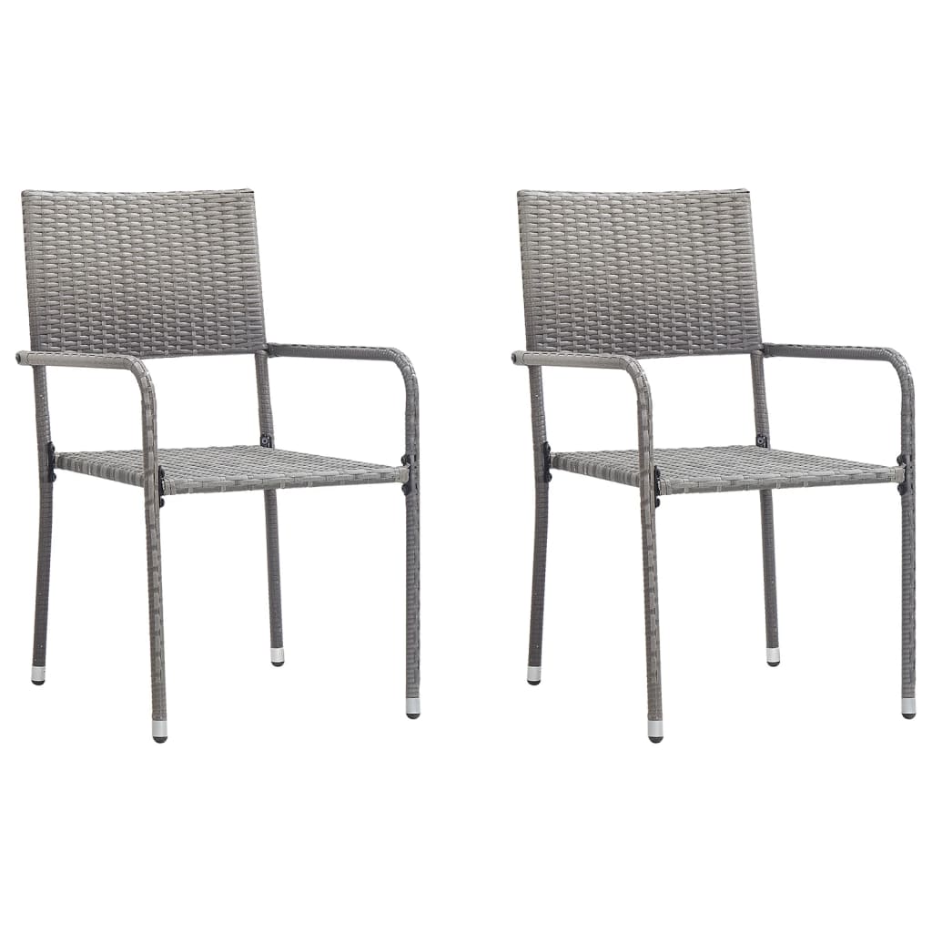 3-delige Tuinset poly rattan en staal grijs en zwart is nu te koop bij PeponiXL, paradijselijk wonen!
