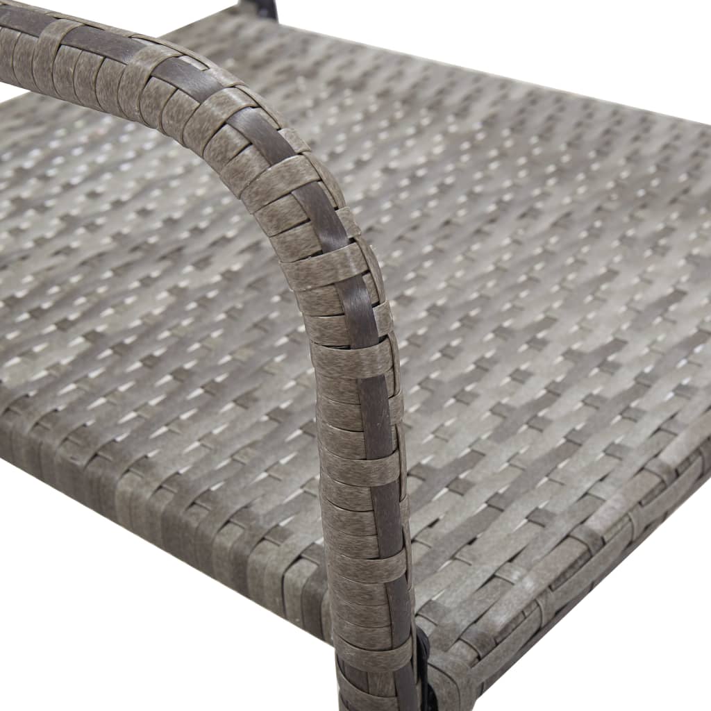 3-delige Tuinset poly rattan en staal grijs en zwart is nu te koop bij PeponiXL, paradijselijk wonen!