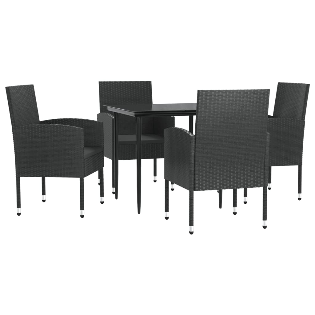 5-delige Tuinset poly rattan en staal zwart is nu te koop bij PeponiXL, paradijselijk wonen!