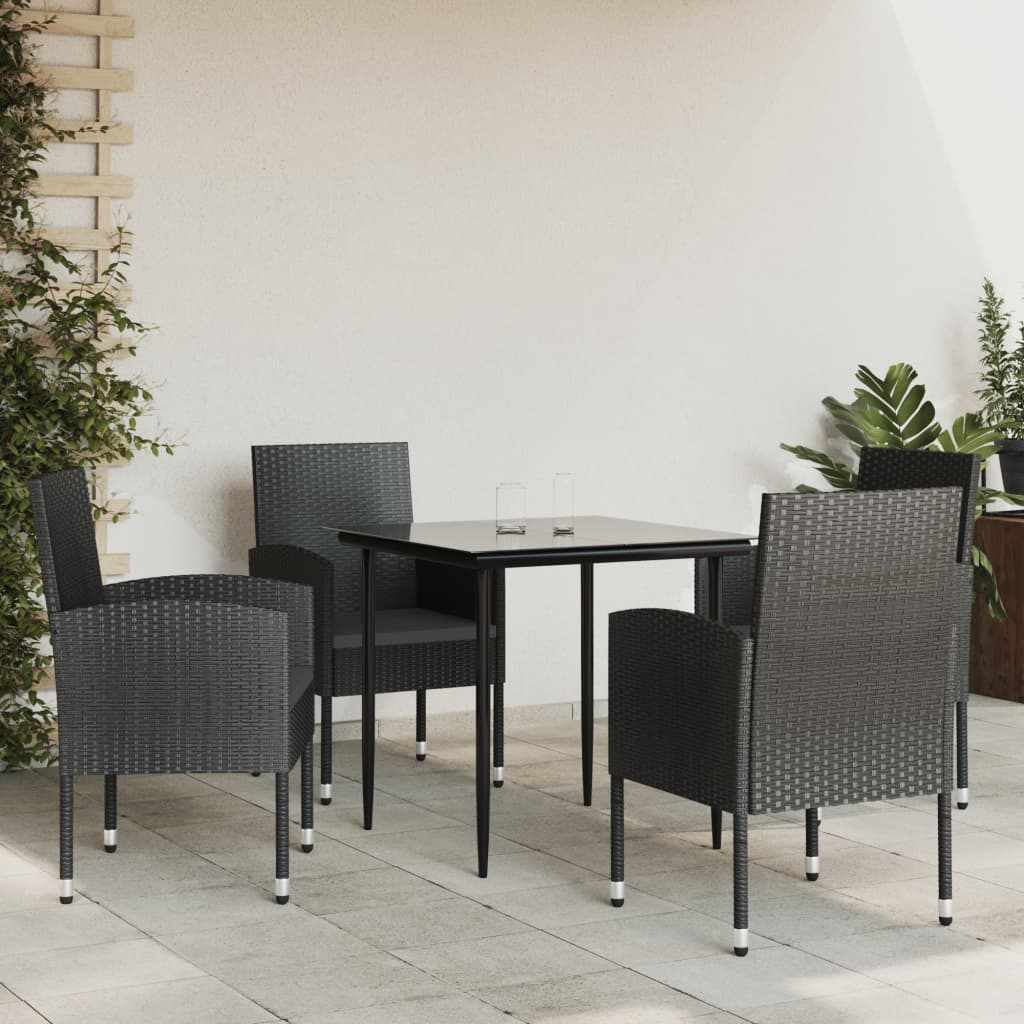 5-delige Tuinset poly rattan en staal zwart is nu te koop bij PeponiXL, paradijselijk wonen!