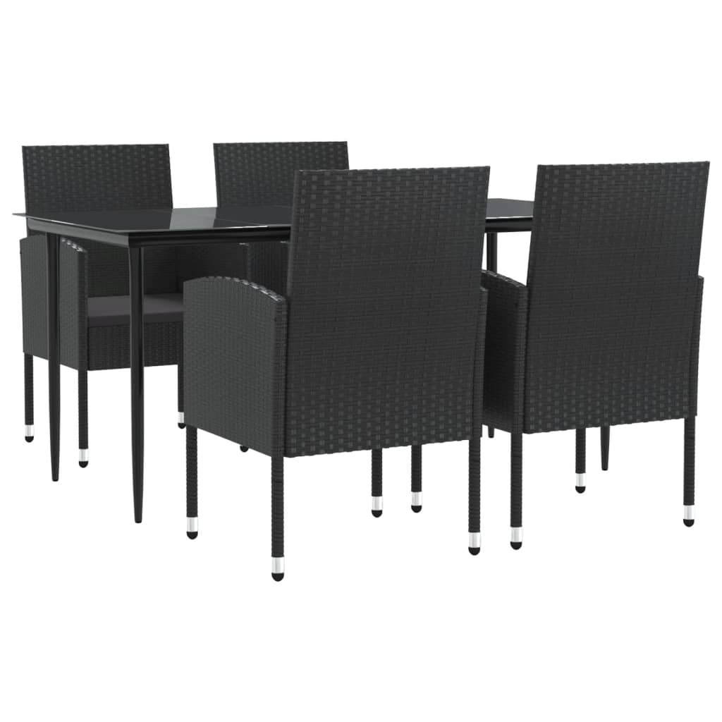 5-delige Tuinset poly rattan en staal zwart is nu te koop bij PeponiXL, paradijselijk wonen!