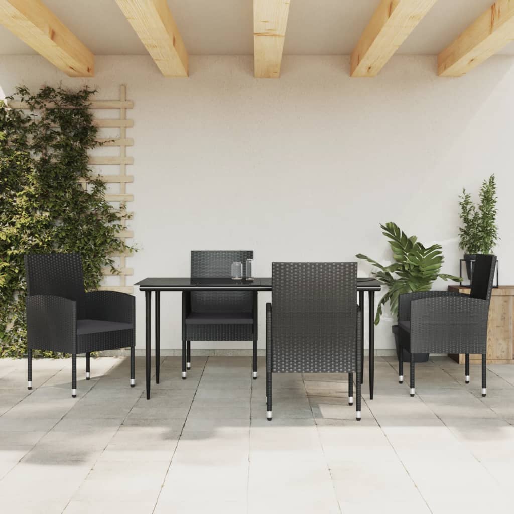 5-delige Tuinset poly rattan en staal zwart is nu te koop bij PeponiXL, paradijselijk wonen!