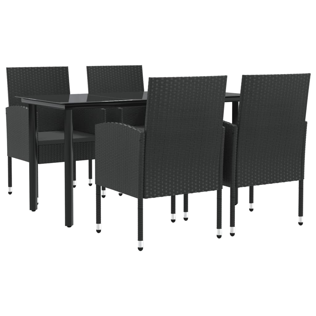 5-delige Tuinset poly rattan en staal zwart is nu te koop bij PeponiXL, paradijselijk wonen!