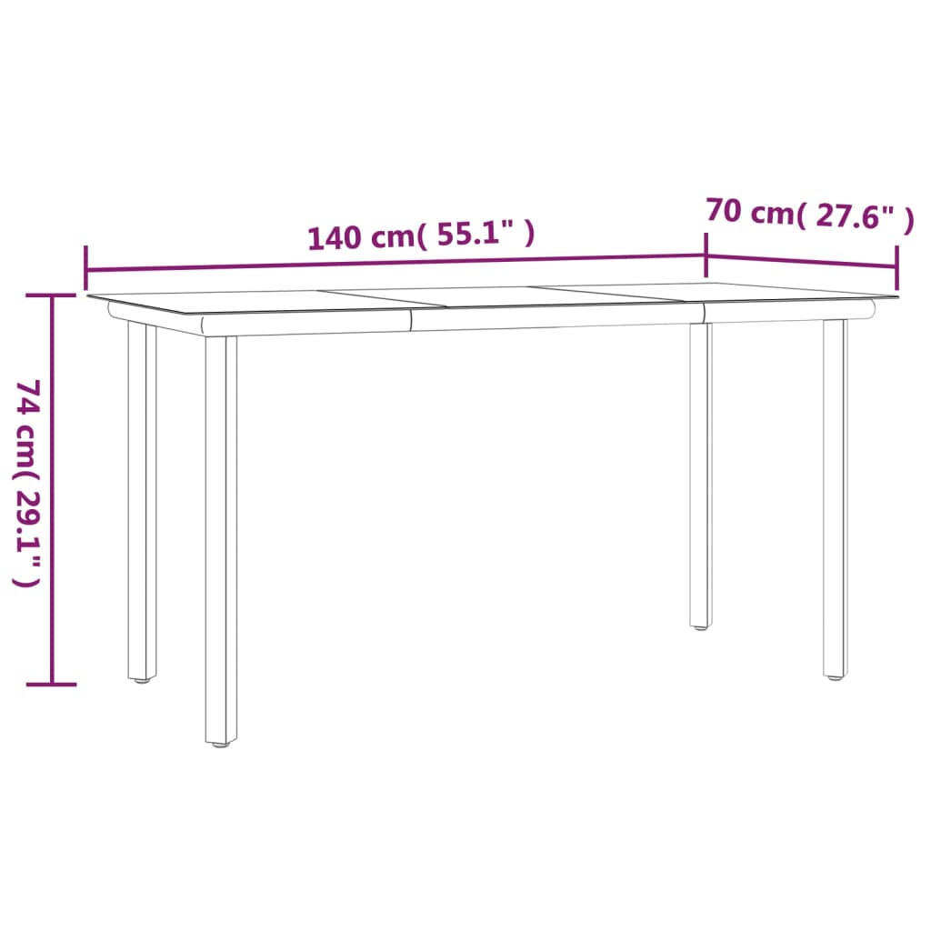 5-delige Tuinset poly rattan en staal zwart is nu te koop bij PeponiXL, paradijselijk wonen!