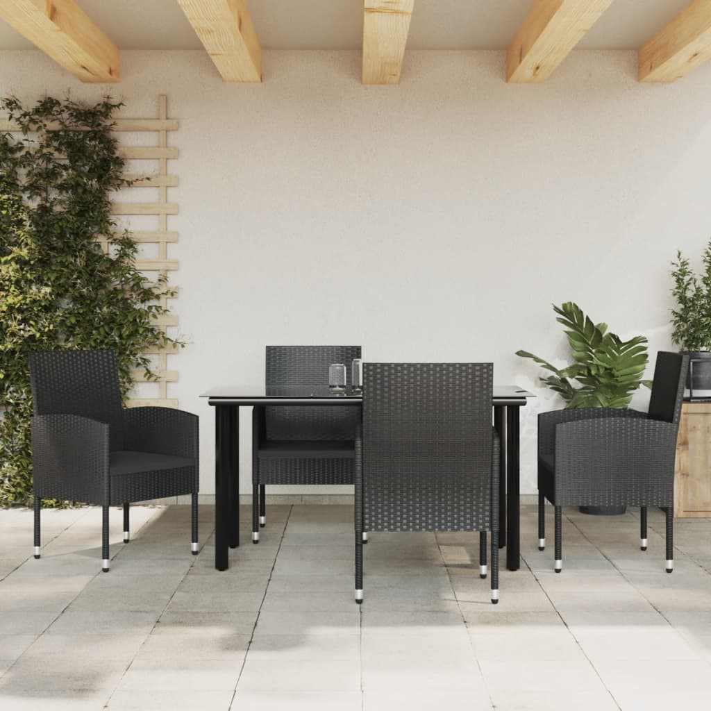 5-delige Tuinset poly rattan en staal zwart is nu te koop bij PeponiXL, paradijselijk wonen!