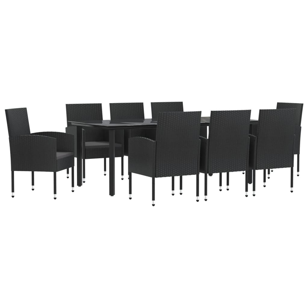 9-delige Tuinset poly rattan en staal zwart is nu te koop bij PeponiXL, paradijselijk wonen!