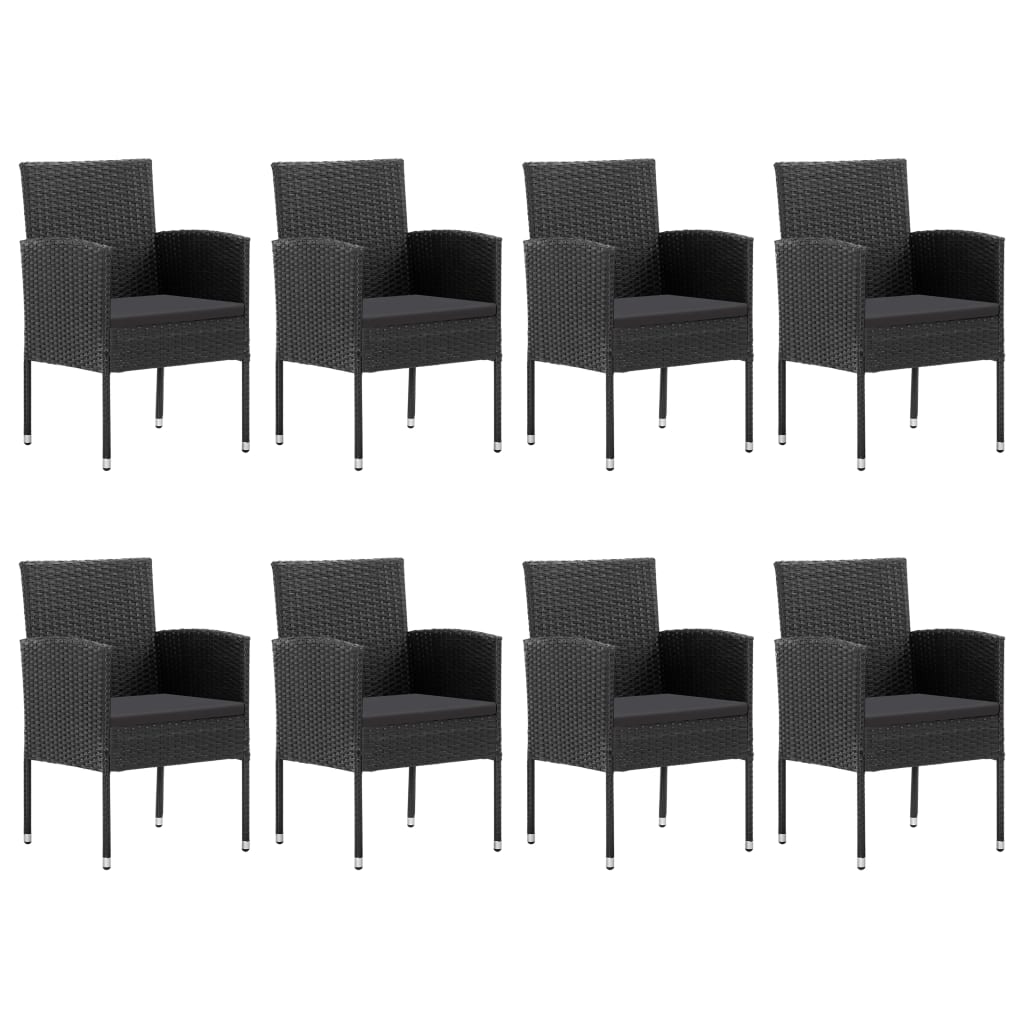 9-delige Tuinset poly rattan en staal zwart is nu te koop bij PeponiXL, paradijselijk wonen!