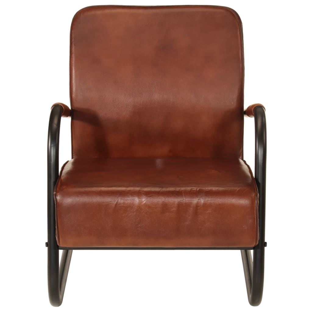 Fauteuil echt leer bruin is nu te koop bij PeponiXL, paradijselijk wonen!