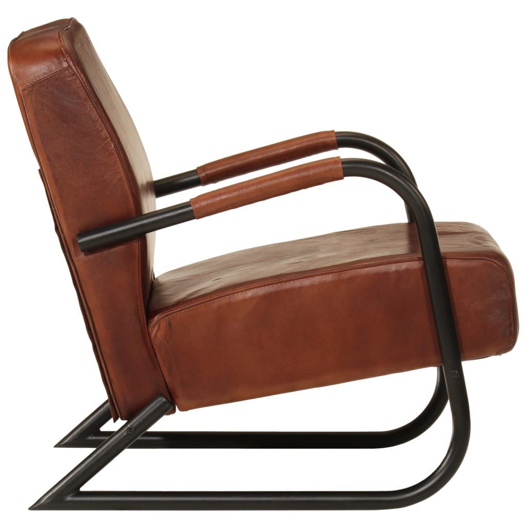 Fauteuil echt leer bruin is nu te koop bij PeponiXL, paradijselijk wonen!