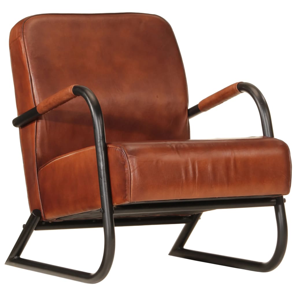 Fauteuil echt leer bruin is nu te koop bij PeponiXL, paradijselijk wonen!
