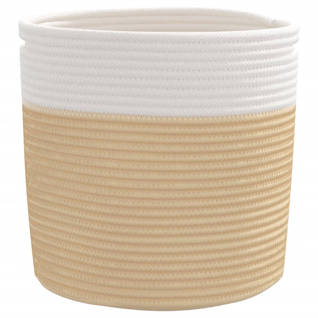 Opbergmanden 2 st Ø 28x28 cm katoen beige en wit is nu te koop bij PeponiXL, paradijselijk wonen!