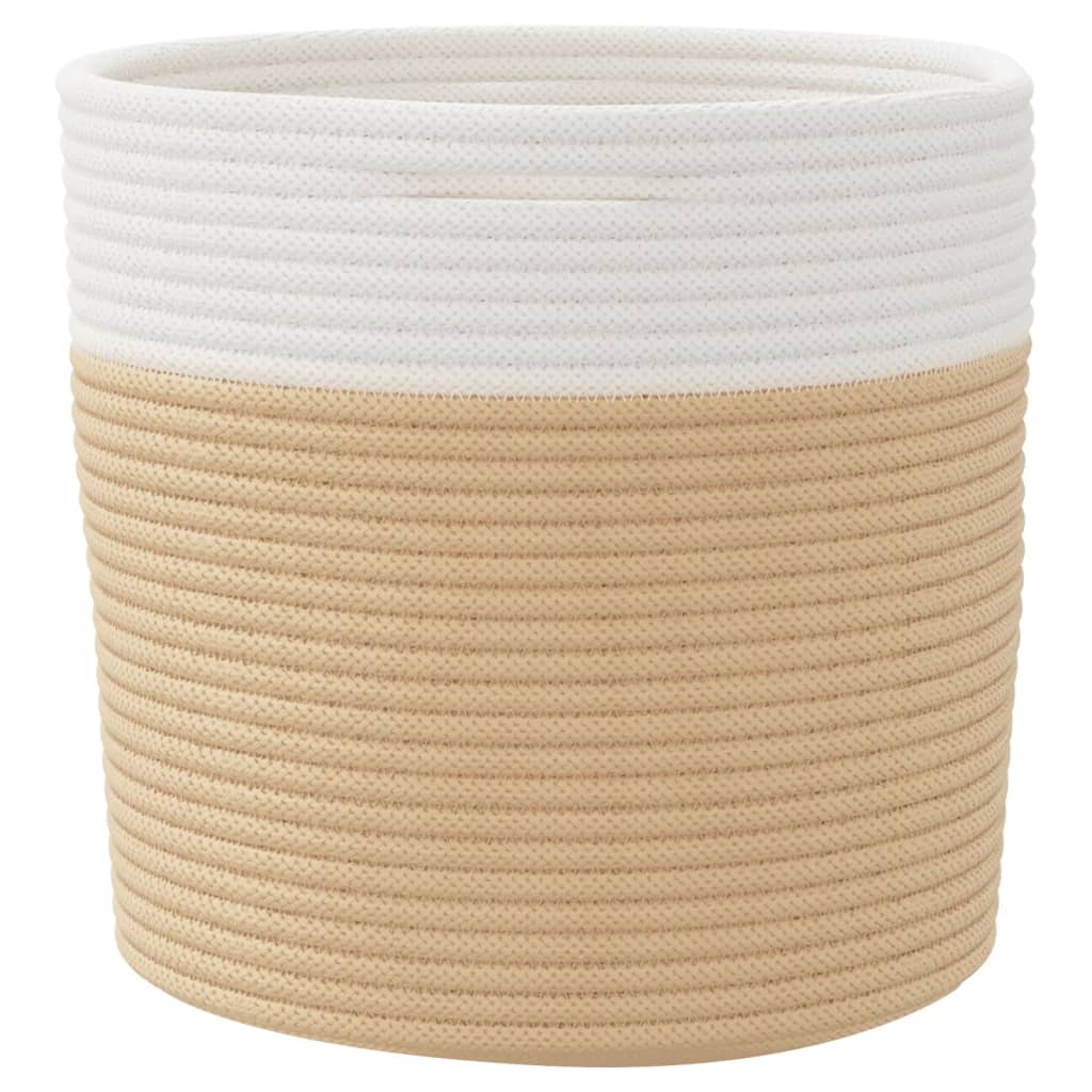 Opbergmanden 2 st Ø 28x28 cm katoen beige en wit is nu te koop bij PeponiXL, paradijselijk wonen!