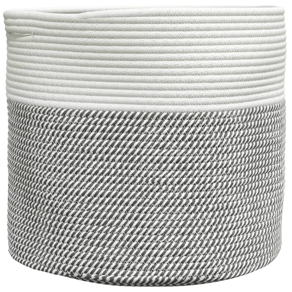 Opbergmand Ø 40x35 cm katoen grijs en wit is nu te koop bij PeponiXL, paradijselijk wonen!