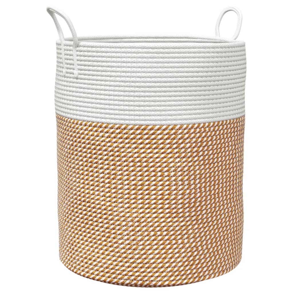 Opbergmand Ø 38x46 cm katoen bruin en wit is nu te koop bij PeponiXL, paradijselijk wonen!