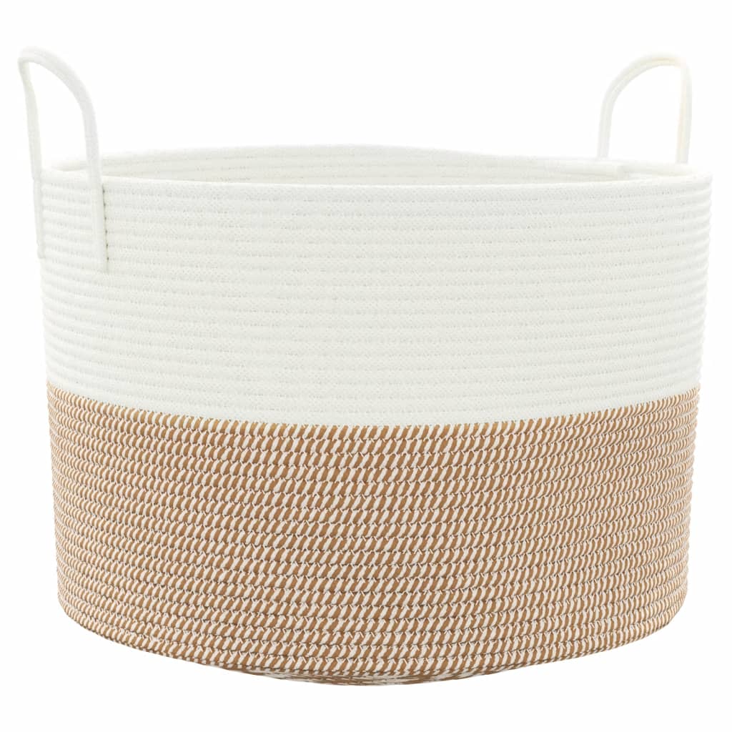 Opbergmand Ø 51x33 cm katoen bruin en wit is nu te koop bij PeponiXL, paradijselijk wonen!