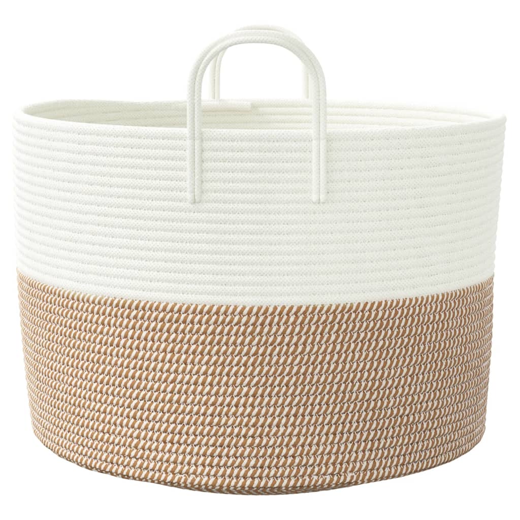 Opbergmand Ø 51x33 cm katoen bruin en wit is nu te koop bij PeponiXL, paradijselijk wonen!