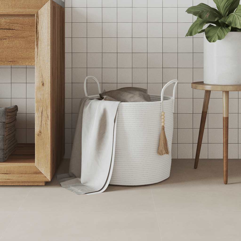 Opbergmand Ø 40x35 cm katoen wit is nu te koop bij PeponiXL, paradijselijk wonen!