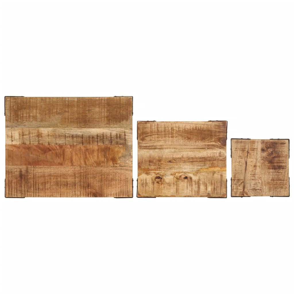 Bijzettafeltjesset 3 st massief ruw mangohout is nu te koop bij PeponiXL, paradijselijk wonen!