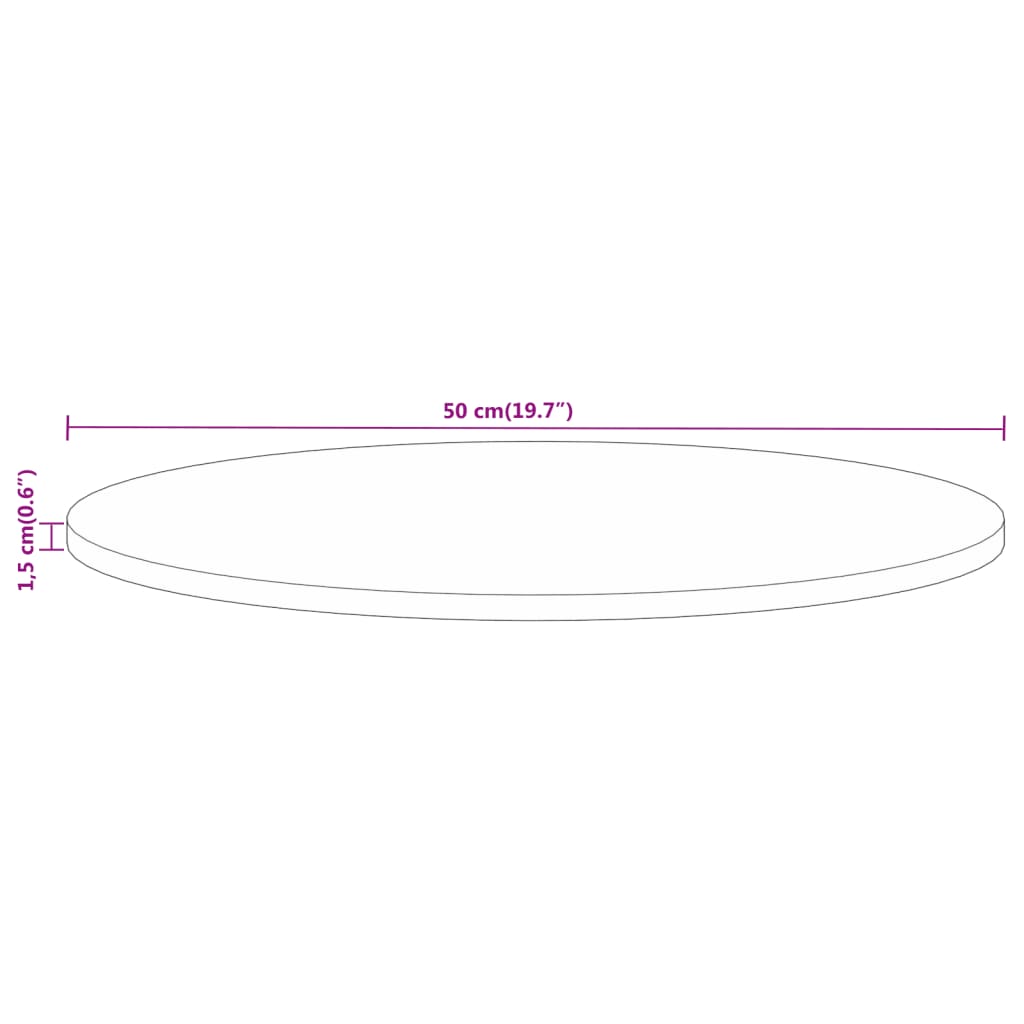 Tafelblad rond Ø 50x1,5 cm massief ruw mangohout is nu te koop bij PeponiXL, paradijselijk wonen!