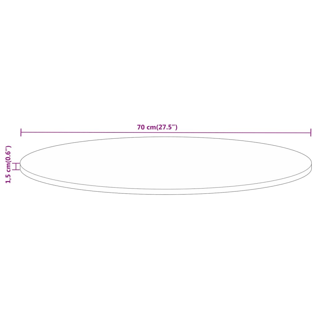 Tafelblad rond Ø 70x1,5 cm massief ruw mangohout is nu te koop bij PeponiXL, paradijselijk wonen!