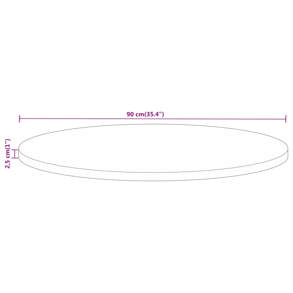 Tafelblad rond Ø 90x2,5 cm massief ruw mangohout is nu te koop bij PeponiXL, paradijselijk wonen!