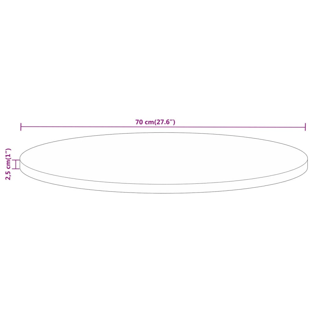 Tafelblad rond Ø 70x2,5 cm massief gerecycled hout is nu te koop bij PeponiXL, paradijselijk wonen!