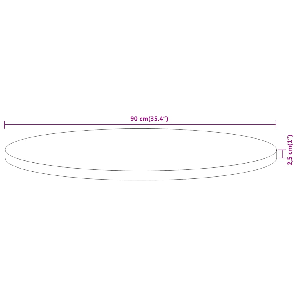 Tafelblad rond Ø 90x2,5 cm massief acaciahout is nu te koop bij PeponiXL, paradijselijk wonen!