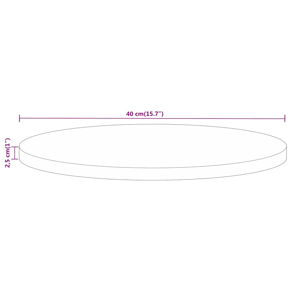 Tafelblad rond Ø 40x2,5 cm massief ruw mangohout is nu te koop bij PeponiXL, paradijselijk wonen!
