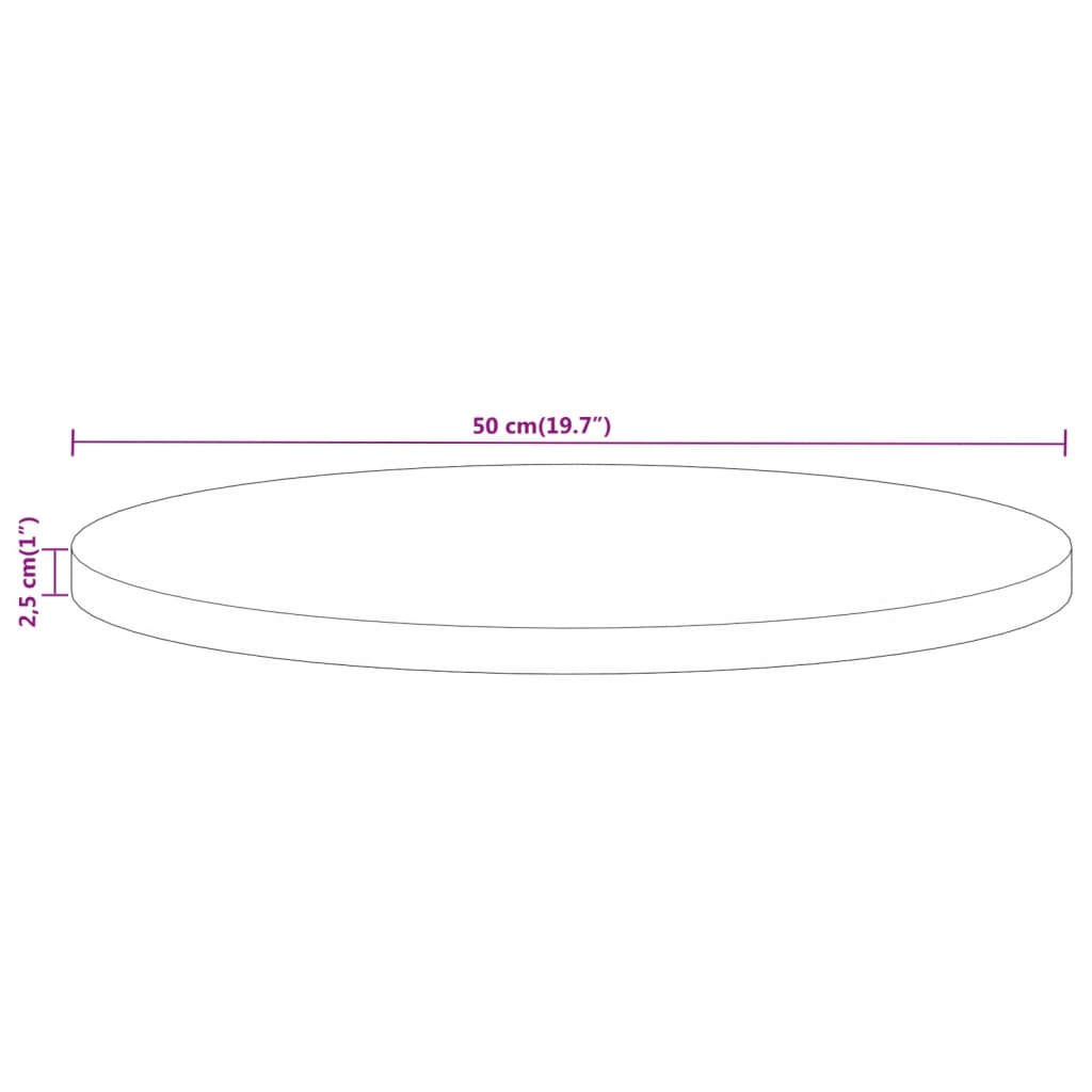 Tafelblad rond Ø 50x2,5 cm massief ruw mangohout is nu te koop bij PeponiXL, paradijselijk wonen!