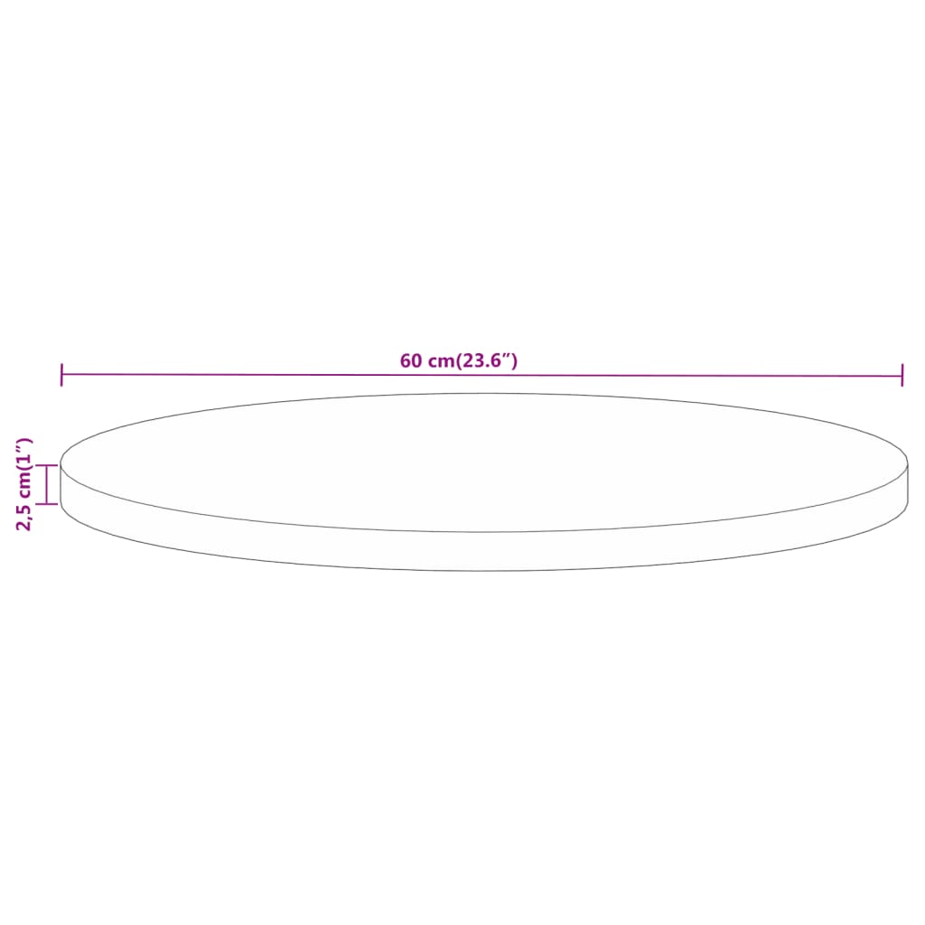 Tafelblad rond Ø 60x2,5 cm massief ruw mangohout is nu te koop bij PeponiXL, paradijselijk wonen!