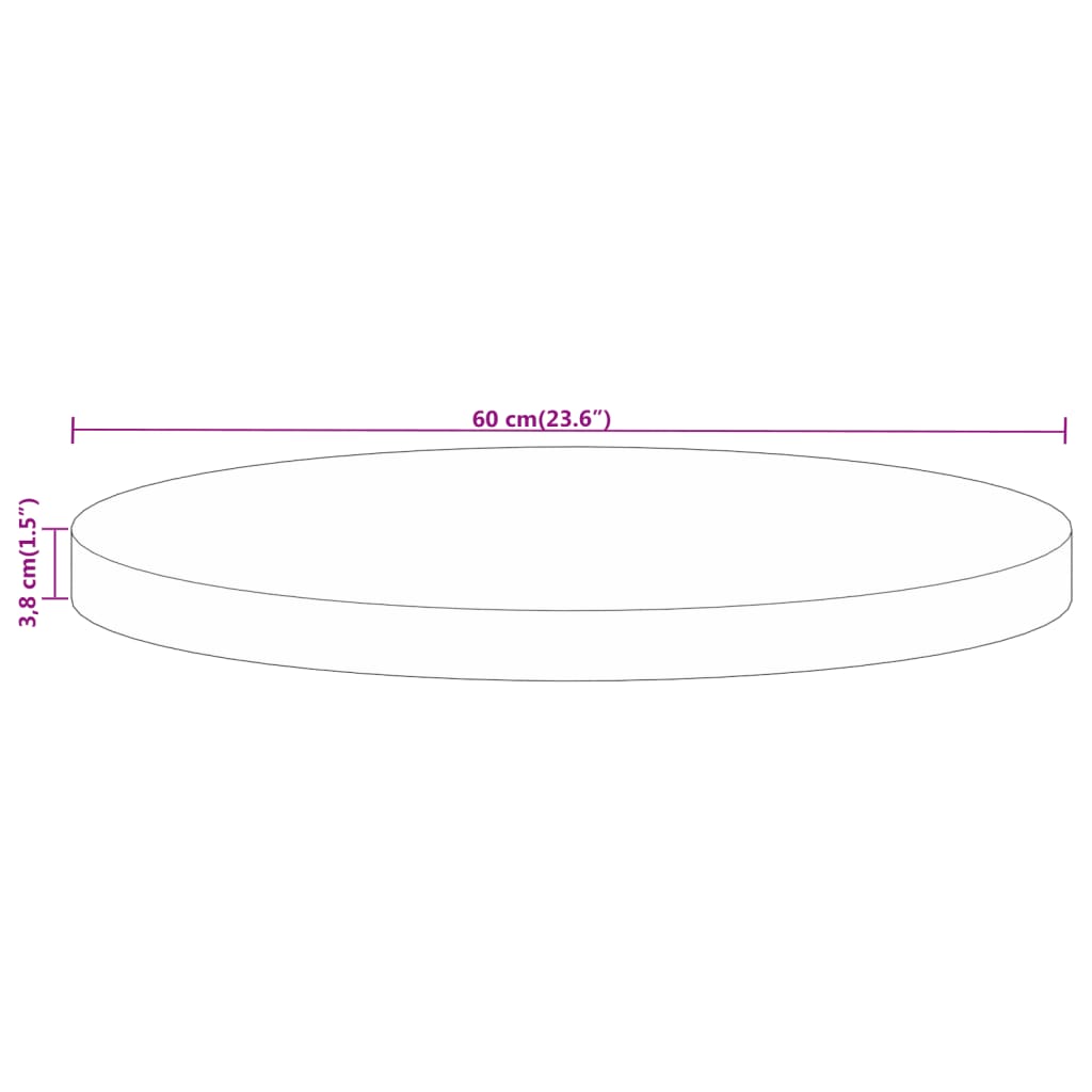 Tafelblad rond Ø 60x3,8 cm massief ruw mangohout is nu te koop bij PeponiXL, paradijselijk wonen!