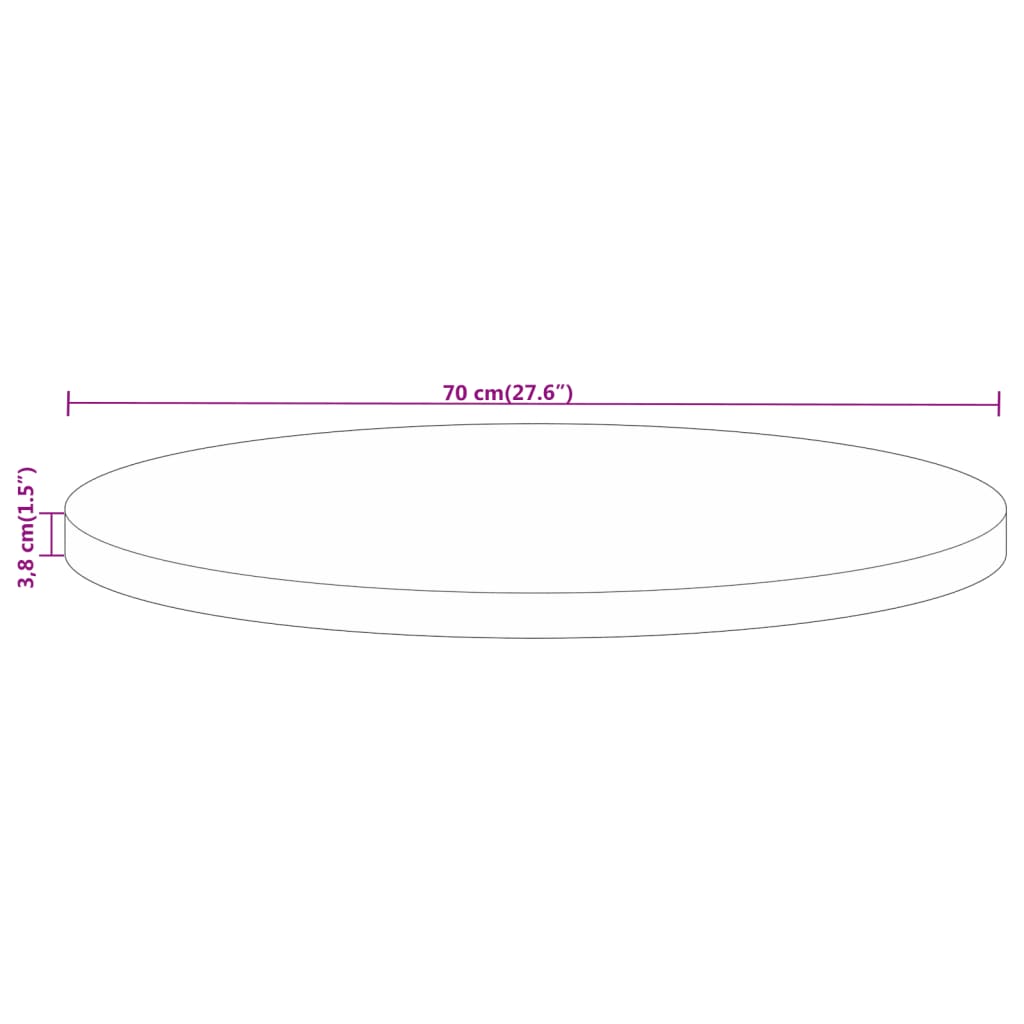 Tafelblad rond Ø 70x3,8 cm massief ruw mangohout is nu te koop bij PeponiXL, paradijselijk wonen!