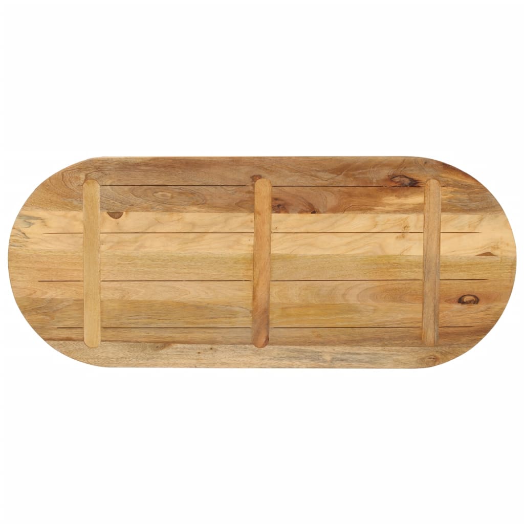 Tafelblad ovaal 100x50x3,8 cm massief ruw mangohout is nu te koop bij PeponiXL, paradijselijk wonen!