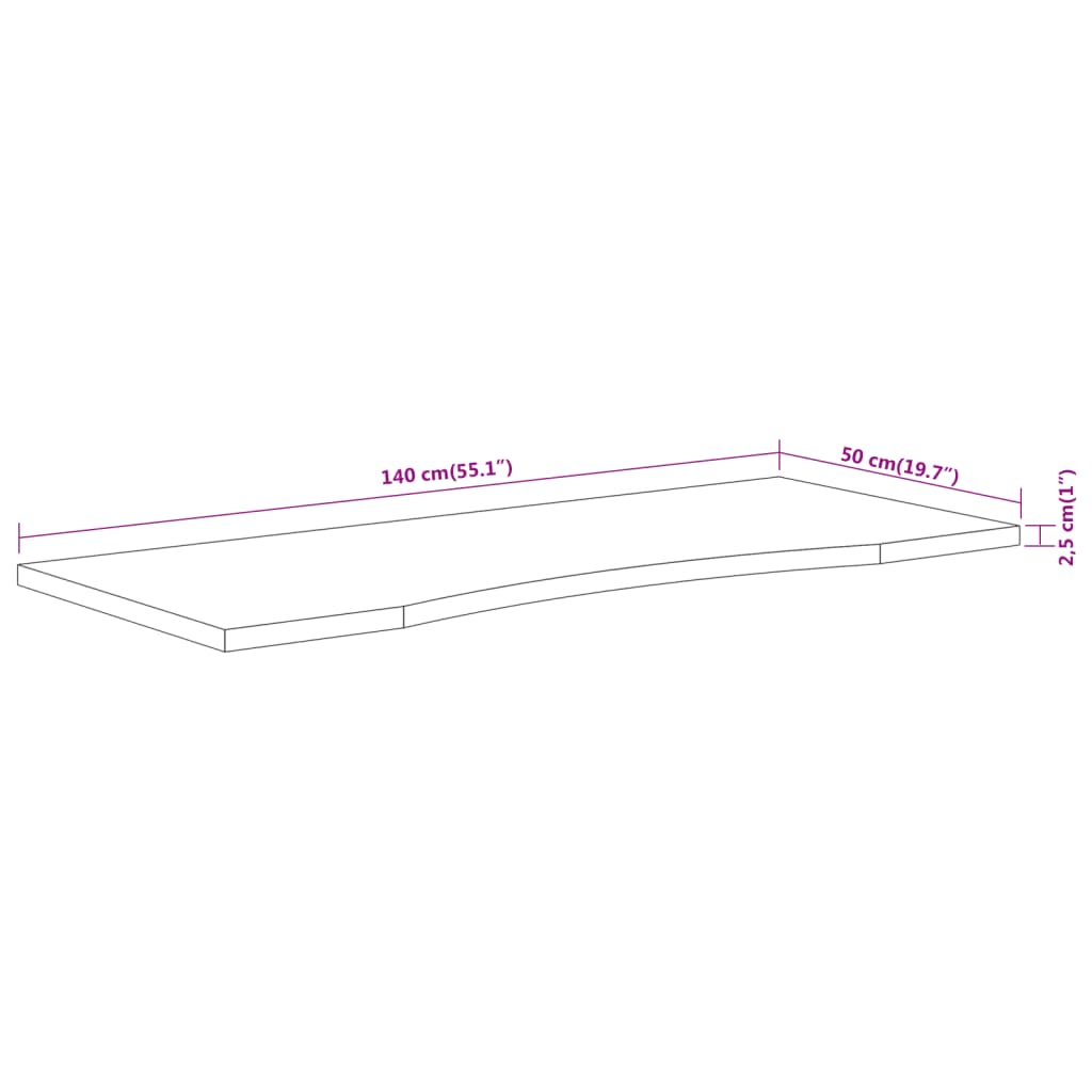 Bureaublad rechthoekig 140x50x2,5 cm massief acaciahout is nu te koop bij PeponiXL, paradijselijk wonen!