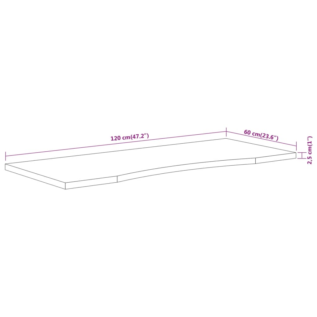 Bureaublad rechthoekig 120x60x2,5 cm massief acaciahout is nu te koop bij PeponiXL, paradijselijk wonen!